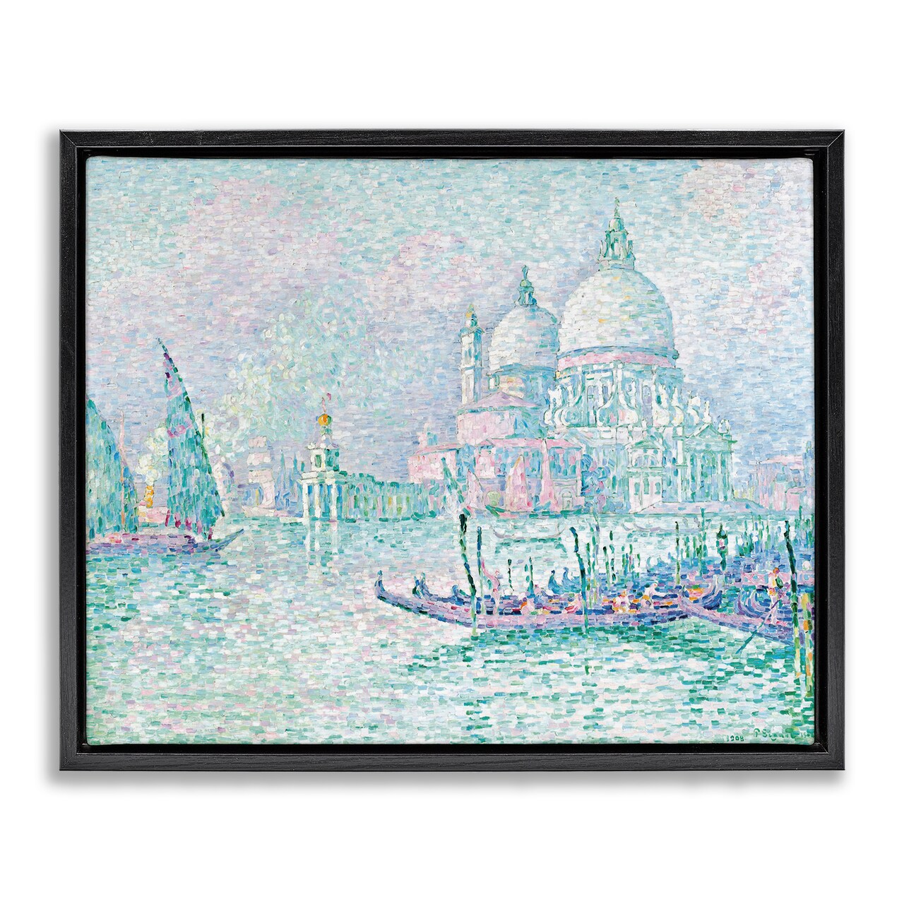 Stupell Industries Classical Venice Signac Painting Framed Floater Canvas Wall Art Design by one1000paintings